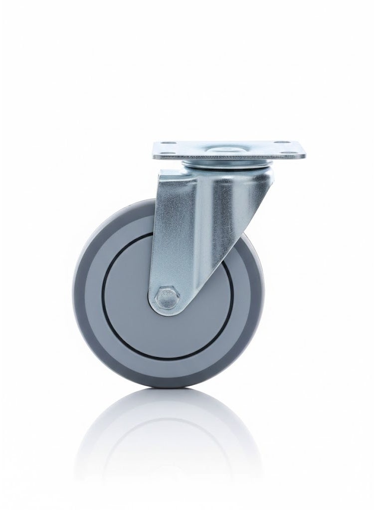 3-inch Polyurethane Swivel Caster With Medium Wheel And Brake, Universal Caster For Industrial Trolley , Pack of 4  2 With Brakes and 2 Without Brakes - Image 3